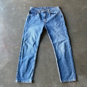 Levis 505 Regular Fit Straight Leg Blue Denim Jeans Mens 32x30